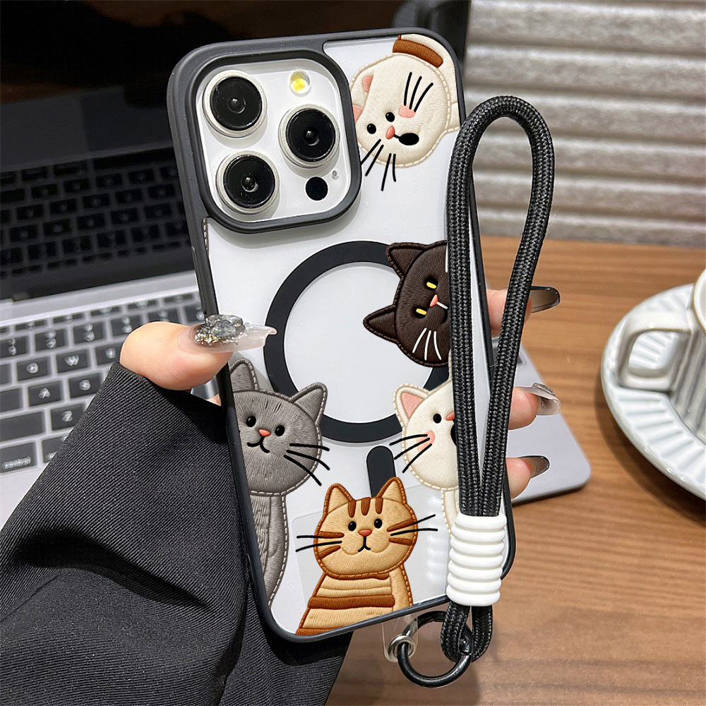 Cute Faux Embroidery Cat Phone - Apple Iphone 16 评论和价格