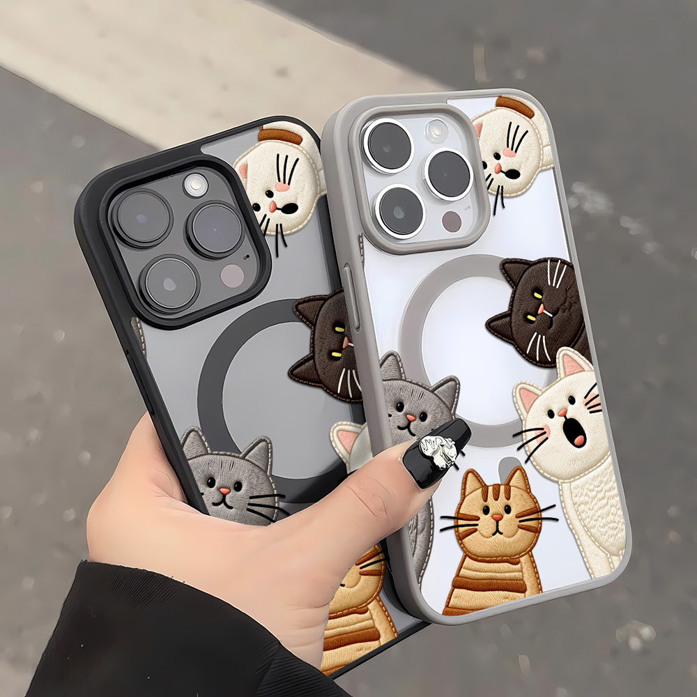 Cute Faux Embroidery Cat Phone - Apple Iphone 16 评论和价格
